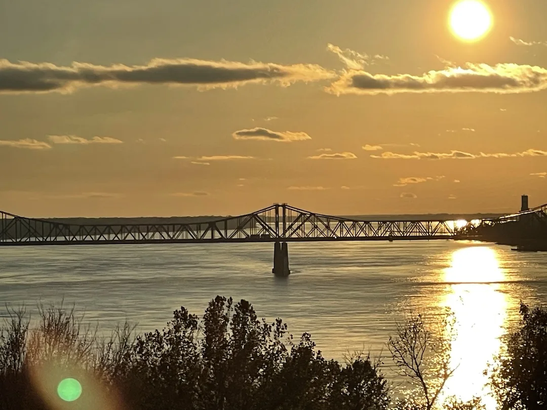 The Mississippi River in evening light near Memphis